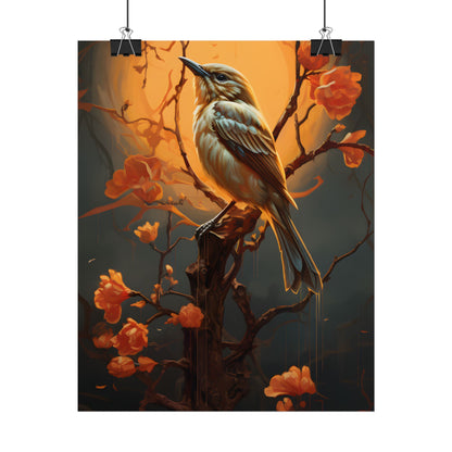Enigmatic Songbird Guardian: Urban Artwork - Poster