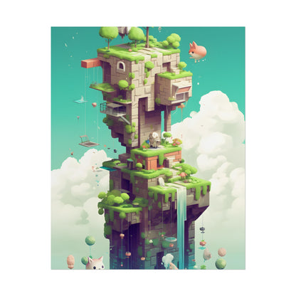 Pixelated Cyber-Pet World: A Group of Colorful Creatures - Poster