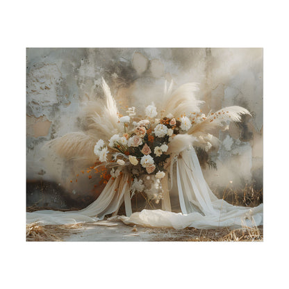 Whimsical Floral Bloom: Pampas Grass Artwork - Poster