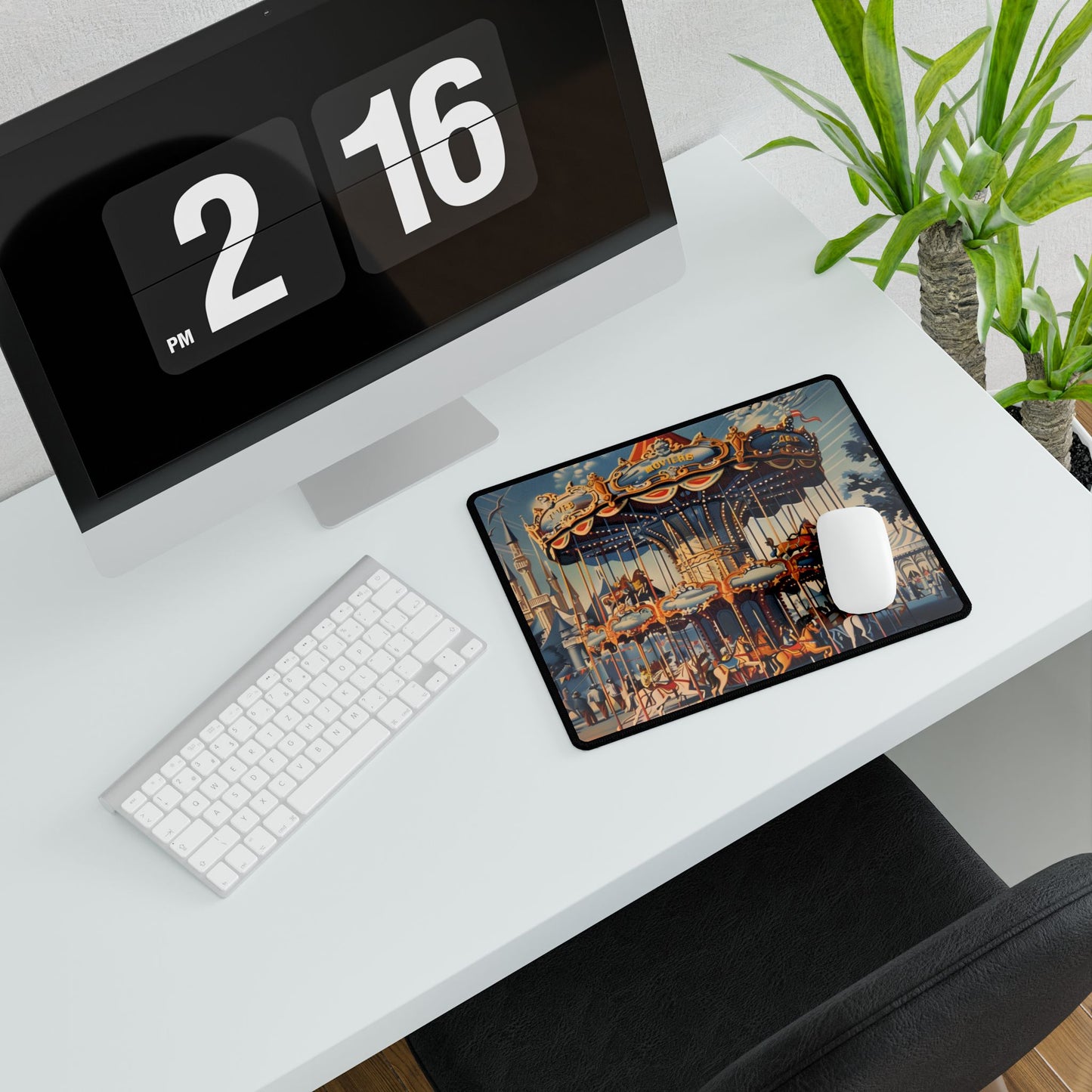 Vintage Disney Attraction: Retro-Themed Artwork - Desk Mat