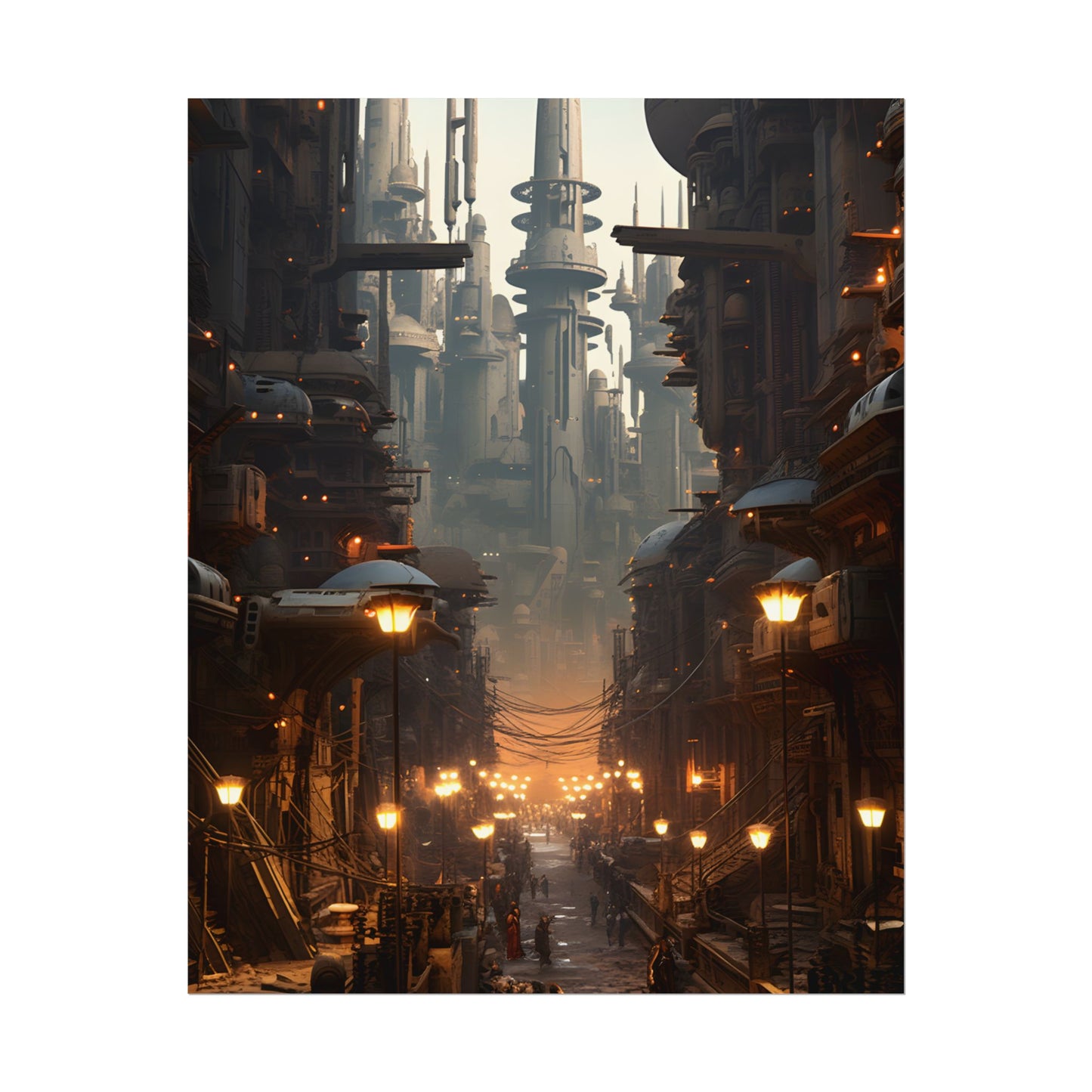 Post-Apocalyptic Steampunk City: Dystopian Artwork - Poster