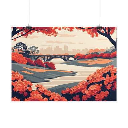 Retro Golf Course Illustration: Classic Greens - Poster