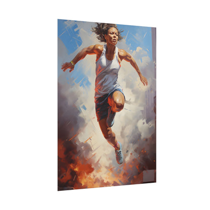 Passionate Athlete: Dedicated Portrait - Poster
