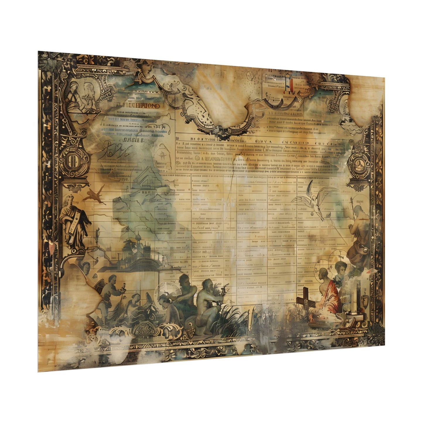 Vintage Biblical Scene: Medieval Art Poster - Poster