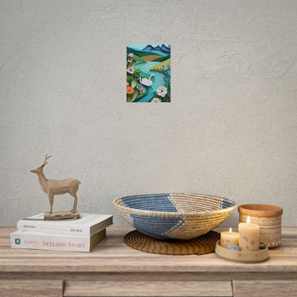 Vibrant Paper Quilling Island: A Beautiful Tropical Landscape - Poster