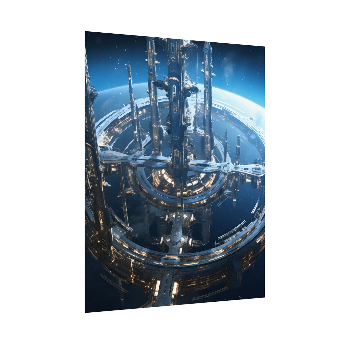 Futuristic Space Station: Aetherial Hub - Poster