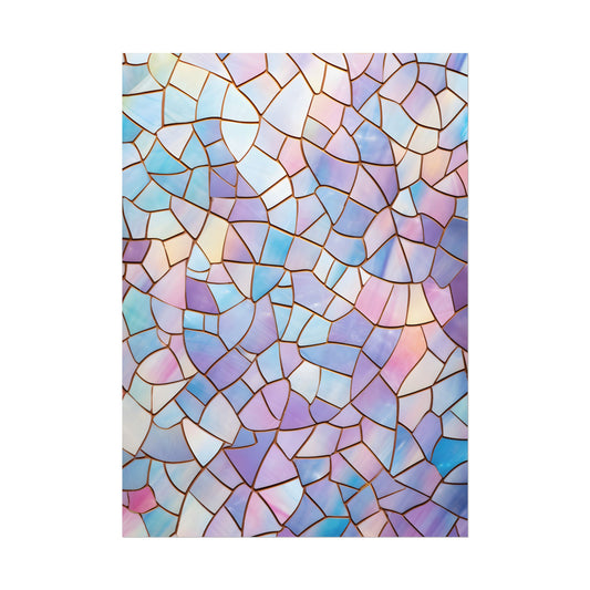 Pastel Mosaic Wallpaper: Modern Minimalist Design - Poster