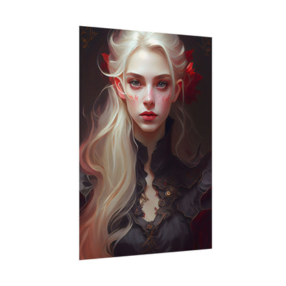 Beautiful Blonde Portrait: A Stunning Female in Black Top - Poster