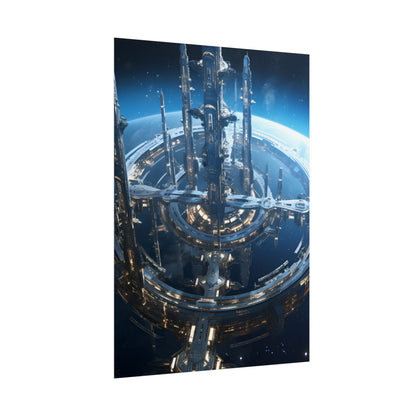 Futuristic Space Station: Aetherial Hub - Poster