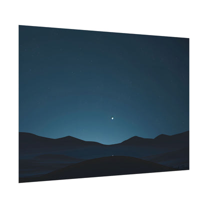 Minimalist Night Sky: Abstract Starry Art - Poster