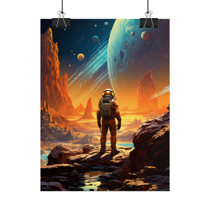 Futuristic Wilderness Explorer: Solo Journey in the Unknown - Poster
