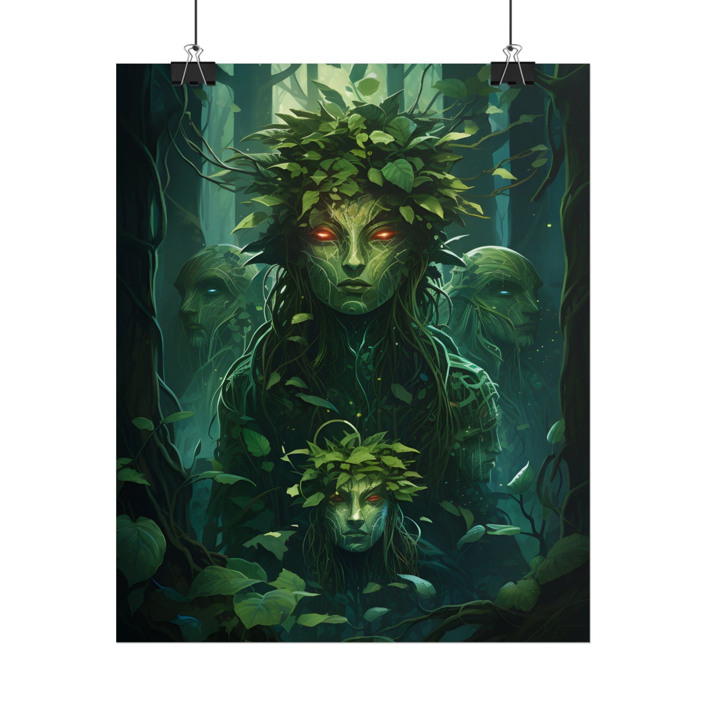 Mystical Forest Guardians: Serene Ancient Tree Spirits - Poster