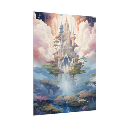 Surreal Floating City in Celestial Fantasy: A Dreamlike Digital Artwork - Poster