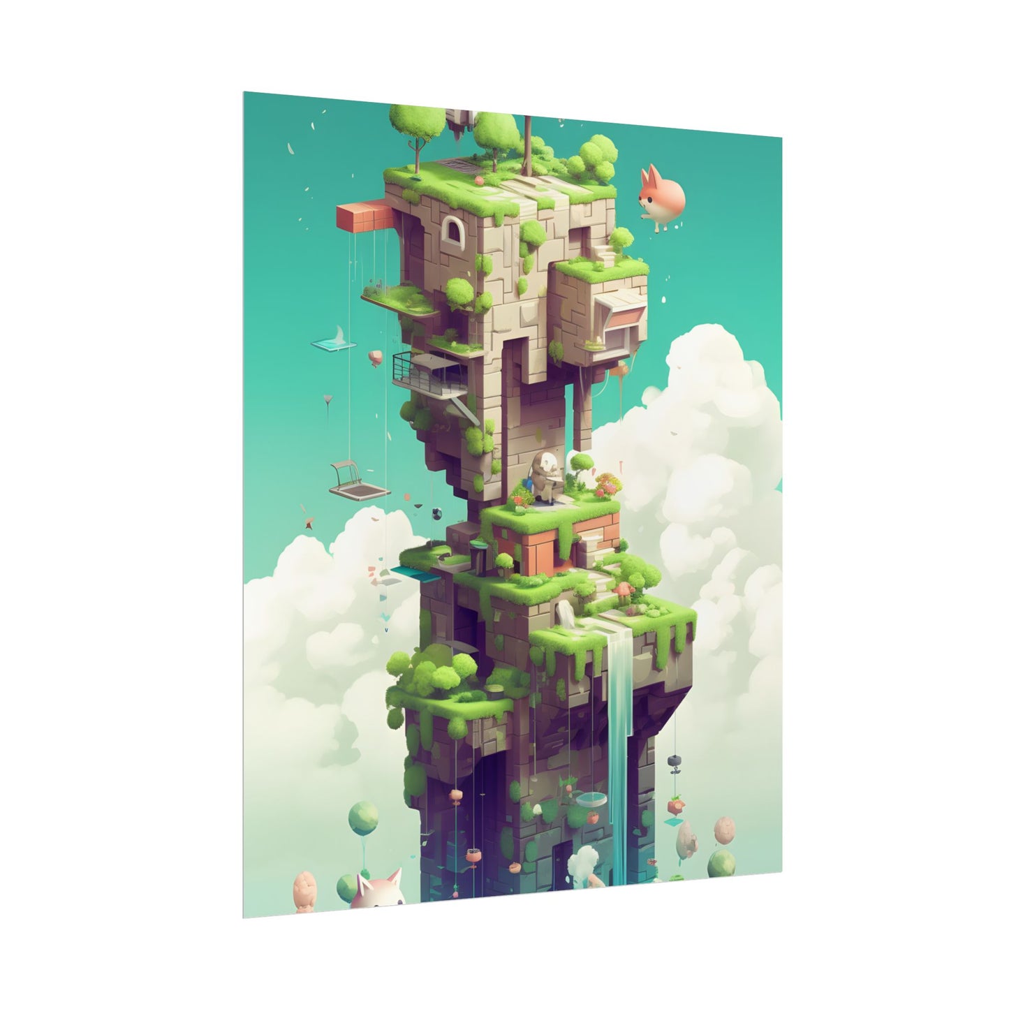 Pixelated Cyber-Pet World: A Group of Colorful Creatures - Poster