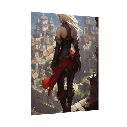 Blonde Anime Bloom: Calming Outdoor Artwork - Poster