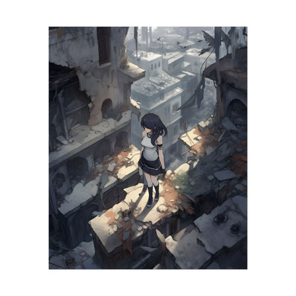 Anime Bird in Flight: Delicate Details in Mid-Air - Poster