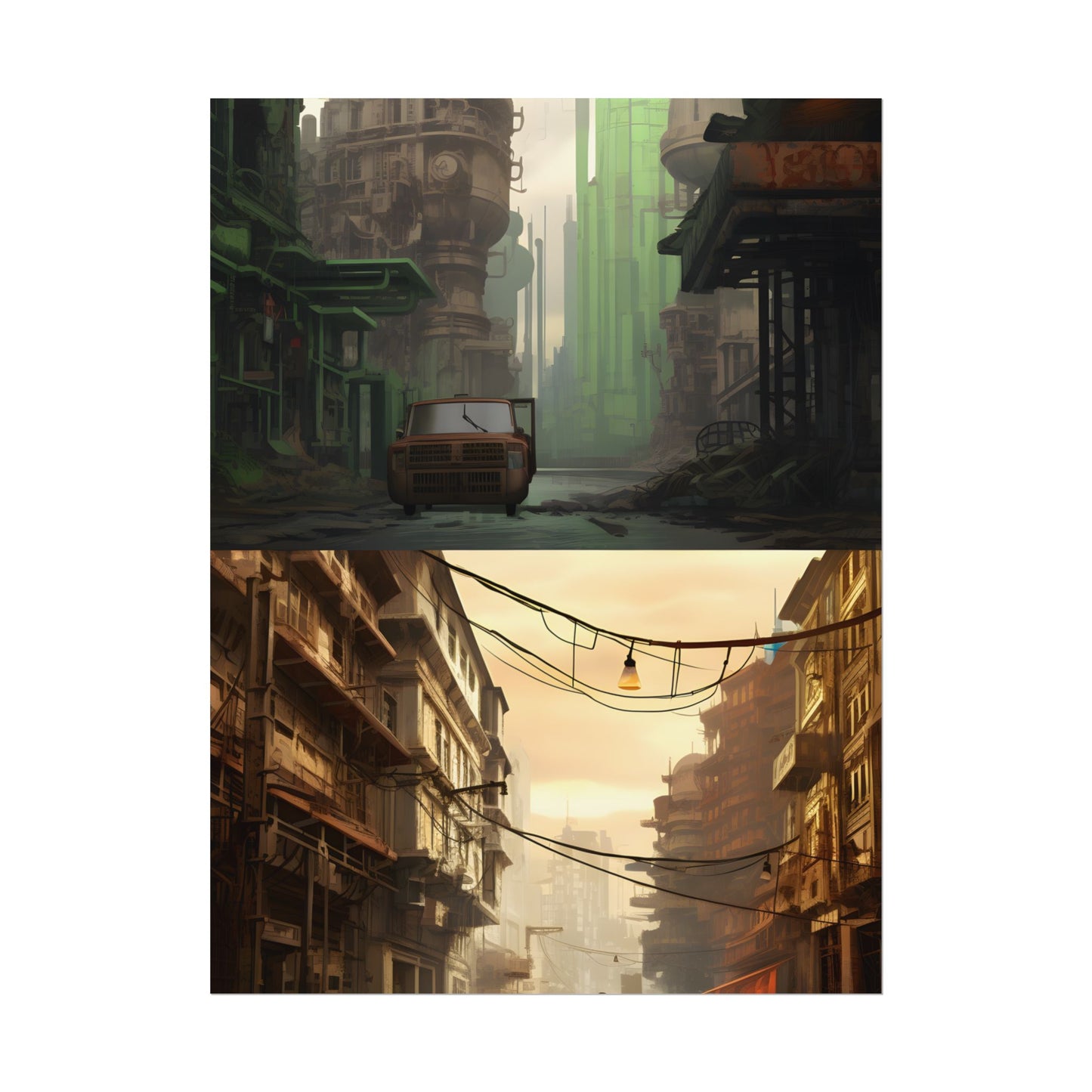 Steampunk Post-Apocalypse: Ruins of a Thriving City - Poster
