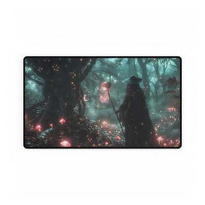 Whispers of Magic in Enchanted Woods: A Mysterious Encounter with the Witch - Desk Mat