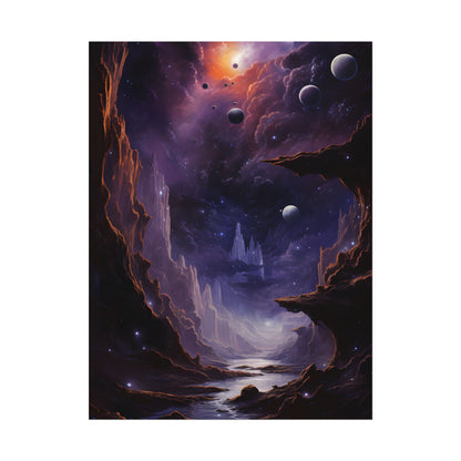 Black Hole Cosmic Odyssey: A Massive Planet's Journey Through Space - Poster