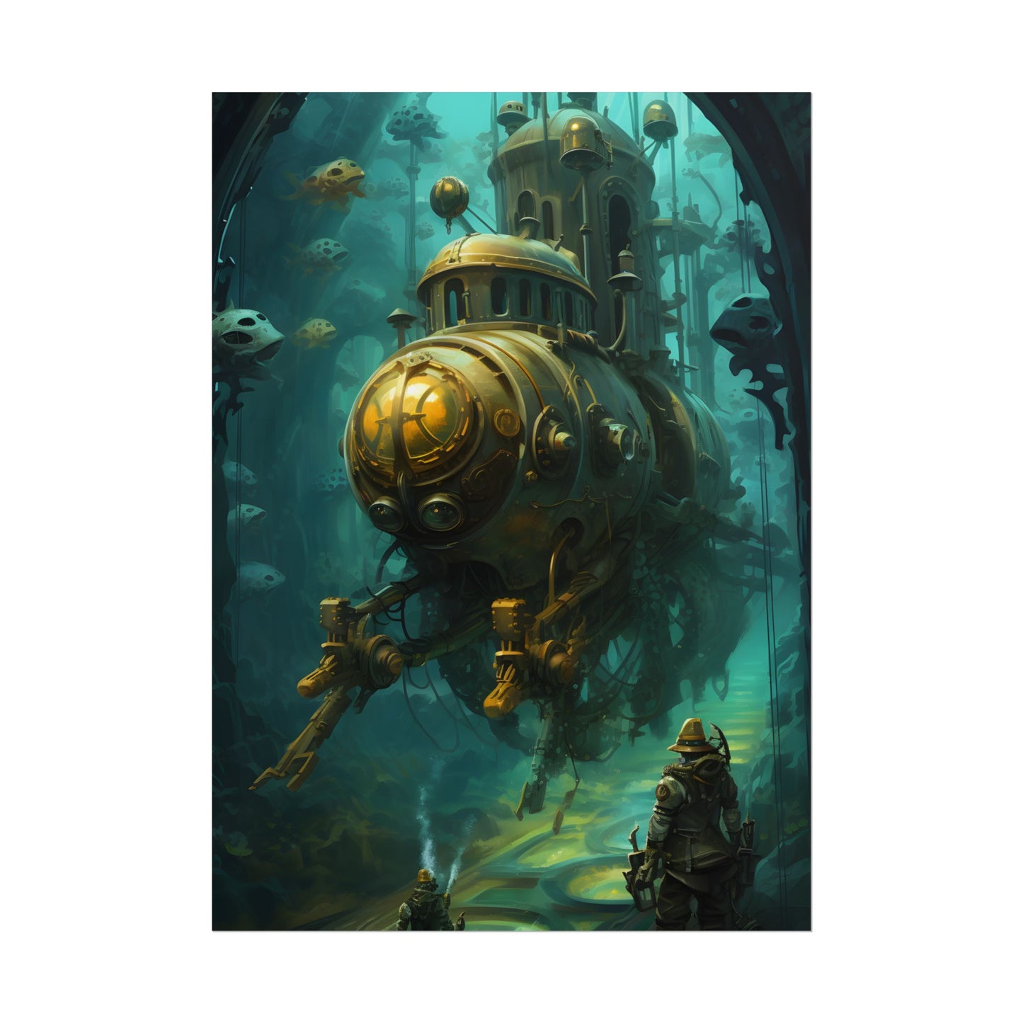 Underwater Steampunk Adventure: A Hero's Quest for Discovery - Poster