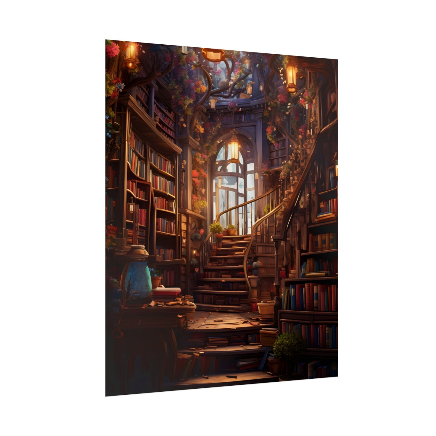 Whimsical Bookshop: Enchanting Magical Artwork - Poster