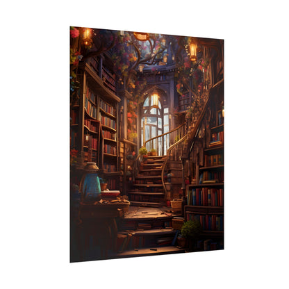 Whimsical Bookshop: Enchanting Magical Artwork - Poster