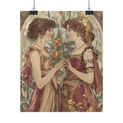 Middle Eastern Floral Beauty: Traditional Attire Digital Art - Poster