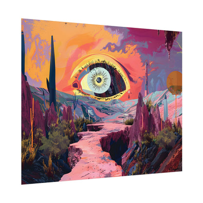 Surreal Eye: Vibrant Landscape Digital Art - Poster