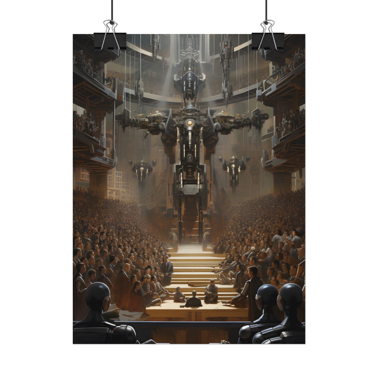 Robot Symphony: Elevated View of Robot Orchestra - Poster