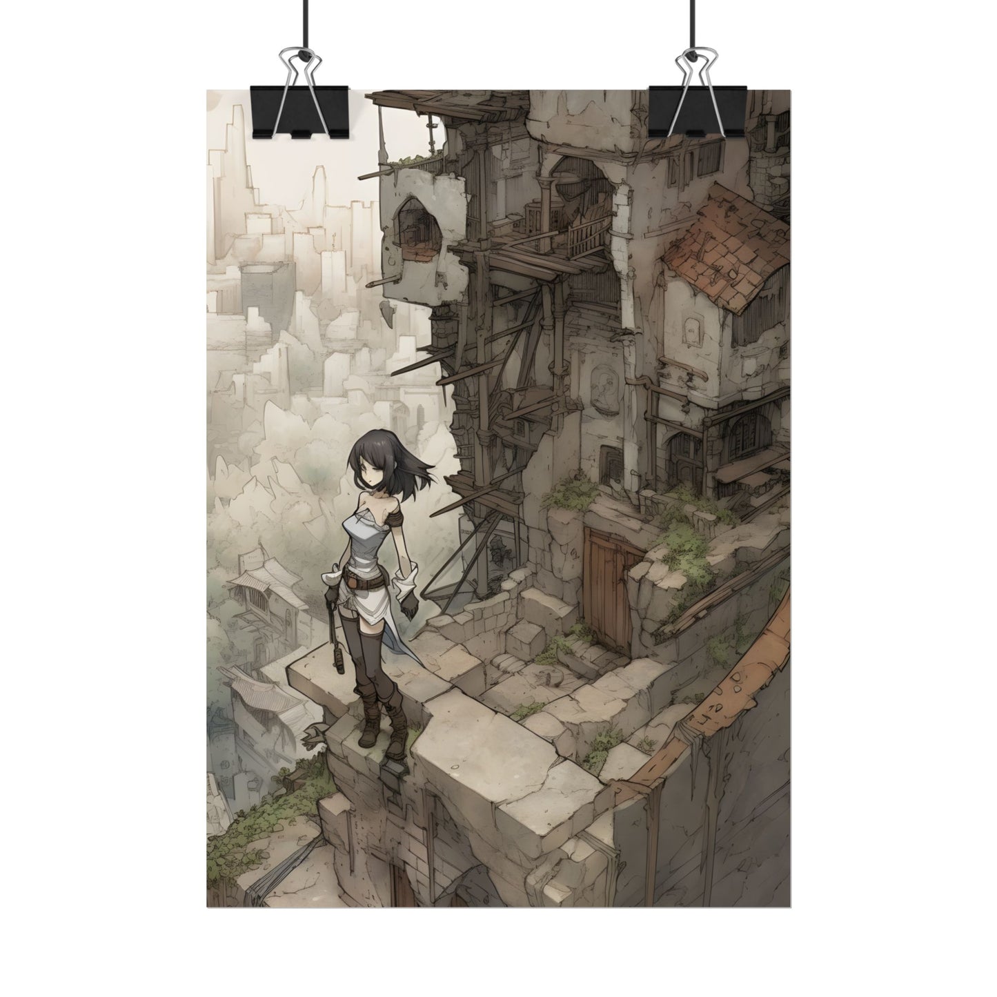 Dramatic Anime Bird Art: Detailed Illustration - Poster