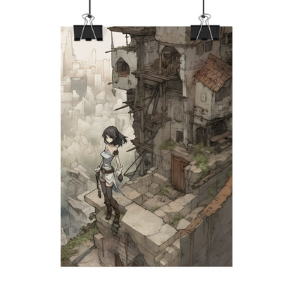 Dramatic Anime Bird Art: Detailed Illustration - Poster
