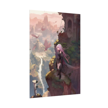 Dramatic Anime Bird: Colorful Birds Eye View - Poster