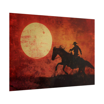 Rodeo Cowboy in Action: Vintage Bronco Ride - Poster