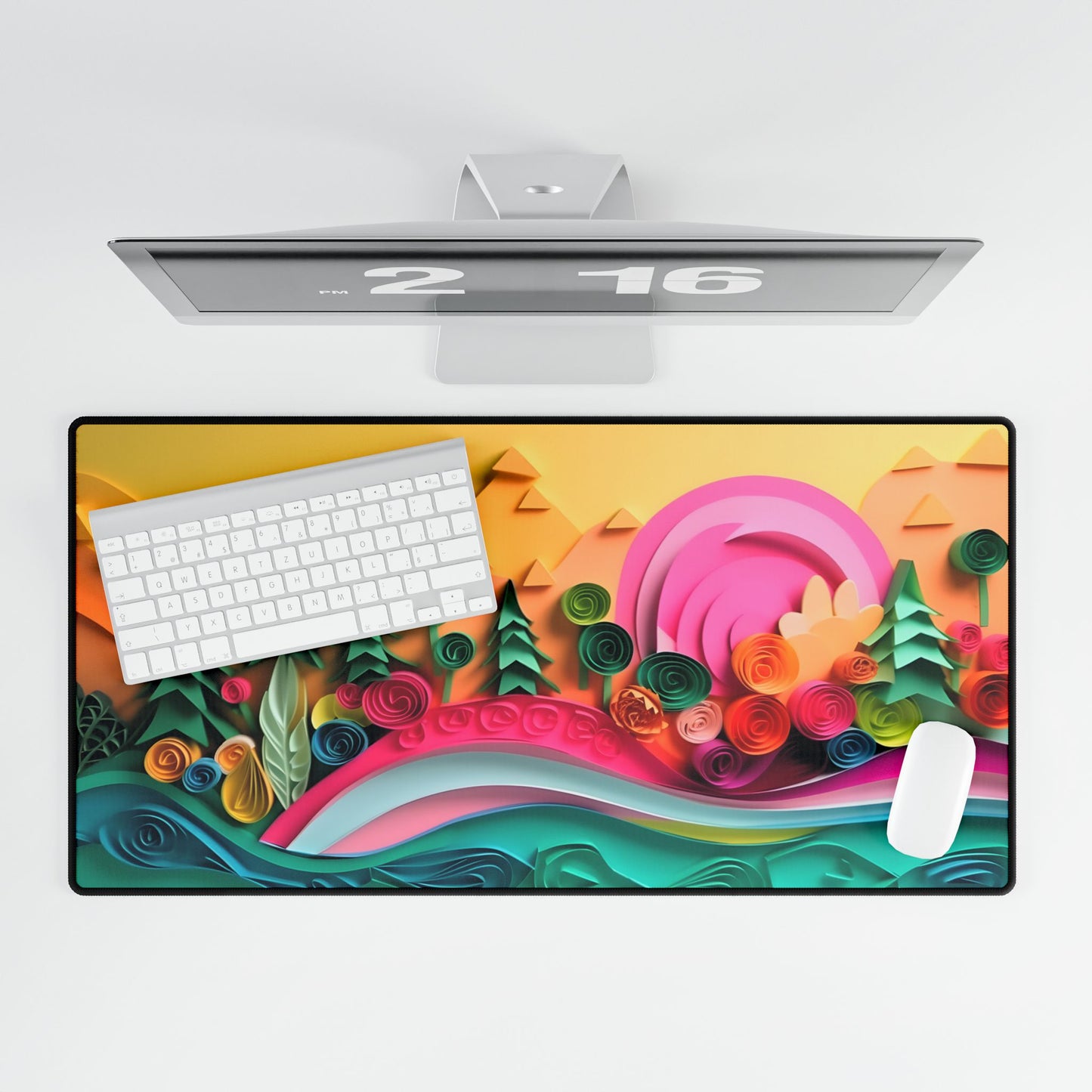 Magical Beach Sunset: Peaceful Landscape Art - Desk Mat