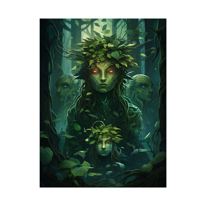Mystical Forest Guardians: Serene Ancient Tree Spirits - Poster