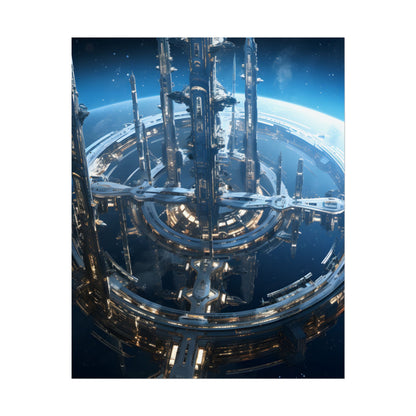 Futuristic Space Station: Aetherial Hub - Poster