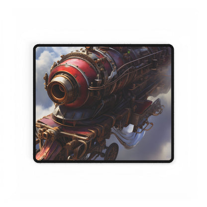 Steampunk Skyliner Thrill: Exciting Race in Flight - Desk Mat