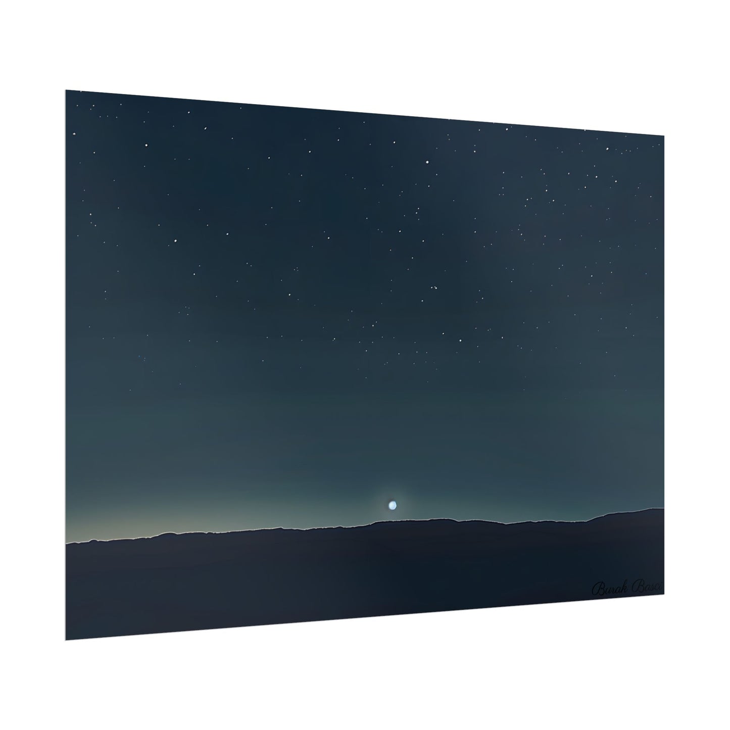 Minimalist Night Sky: Celestial Artwork with Stars and Palette - Poster