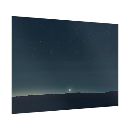 Minimalist Night Sky: Celestial Artwork with Stars and Palette - Poster