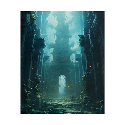 Lost Underwater Civilization: Ancient Ruins in Sunken Depths - Poster