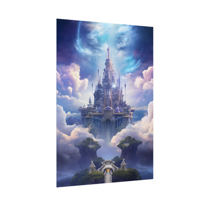 Celestial Fantasy Floating City: Dreamlike Artwork - Poster