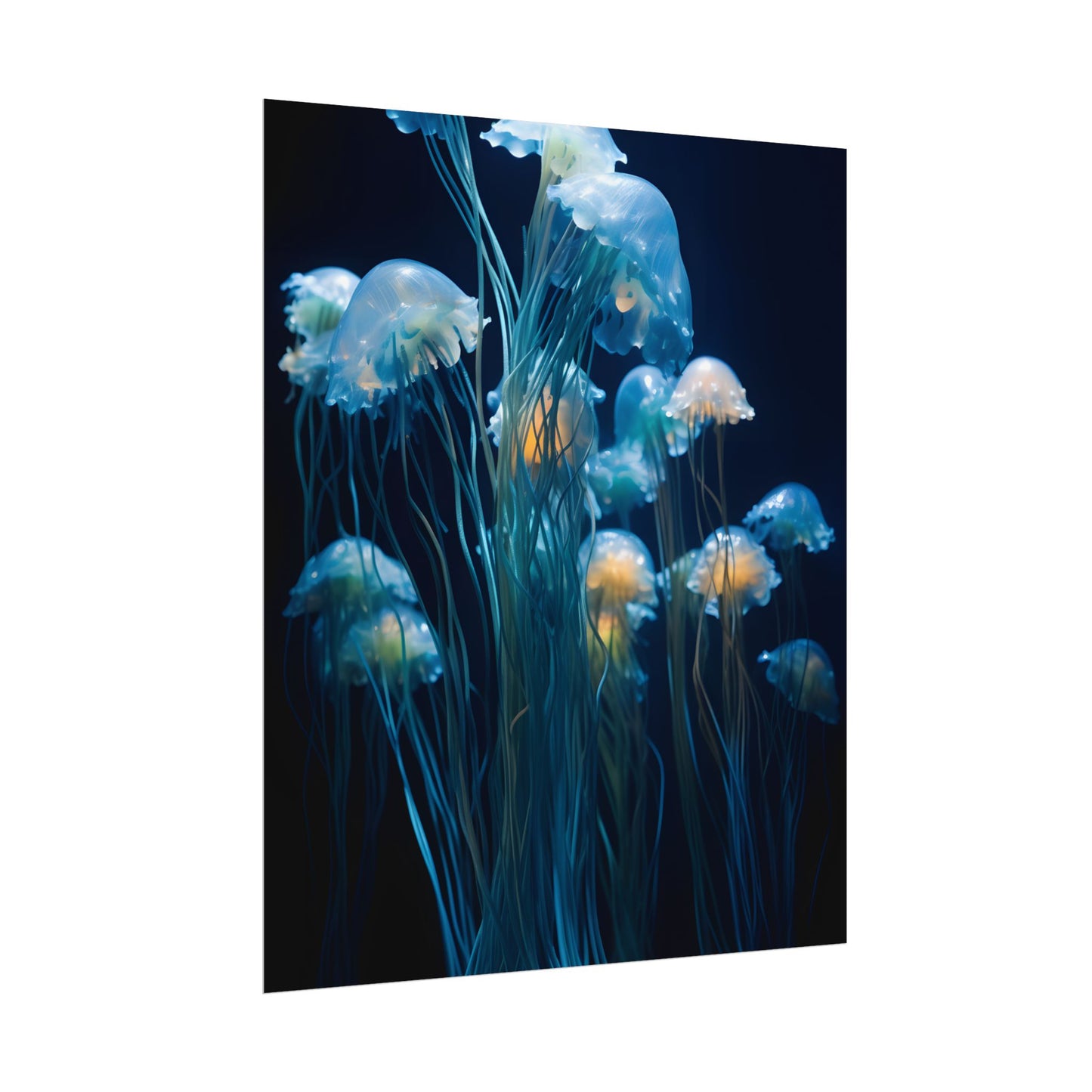 Bioluminescent Oceanic Ballet: Dancer's Magical Night Performance - Poster