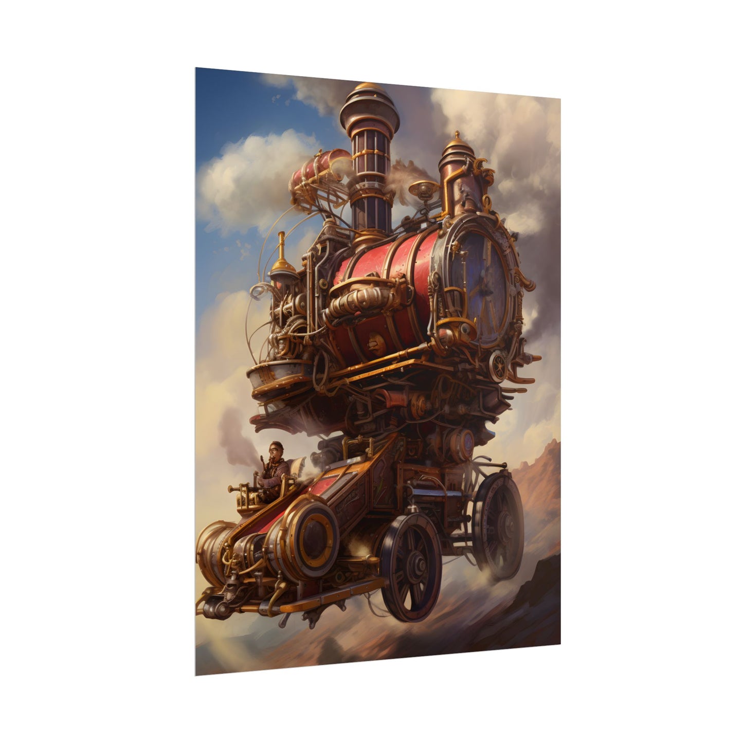 Steampunk Thrill: Airship Sky Race Adventure - Poster