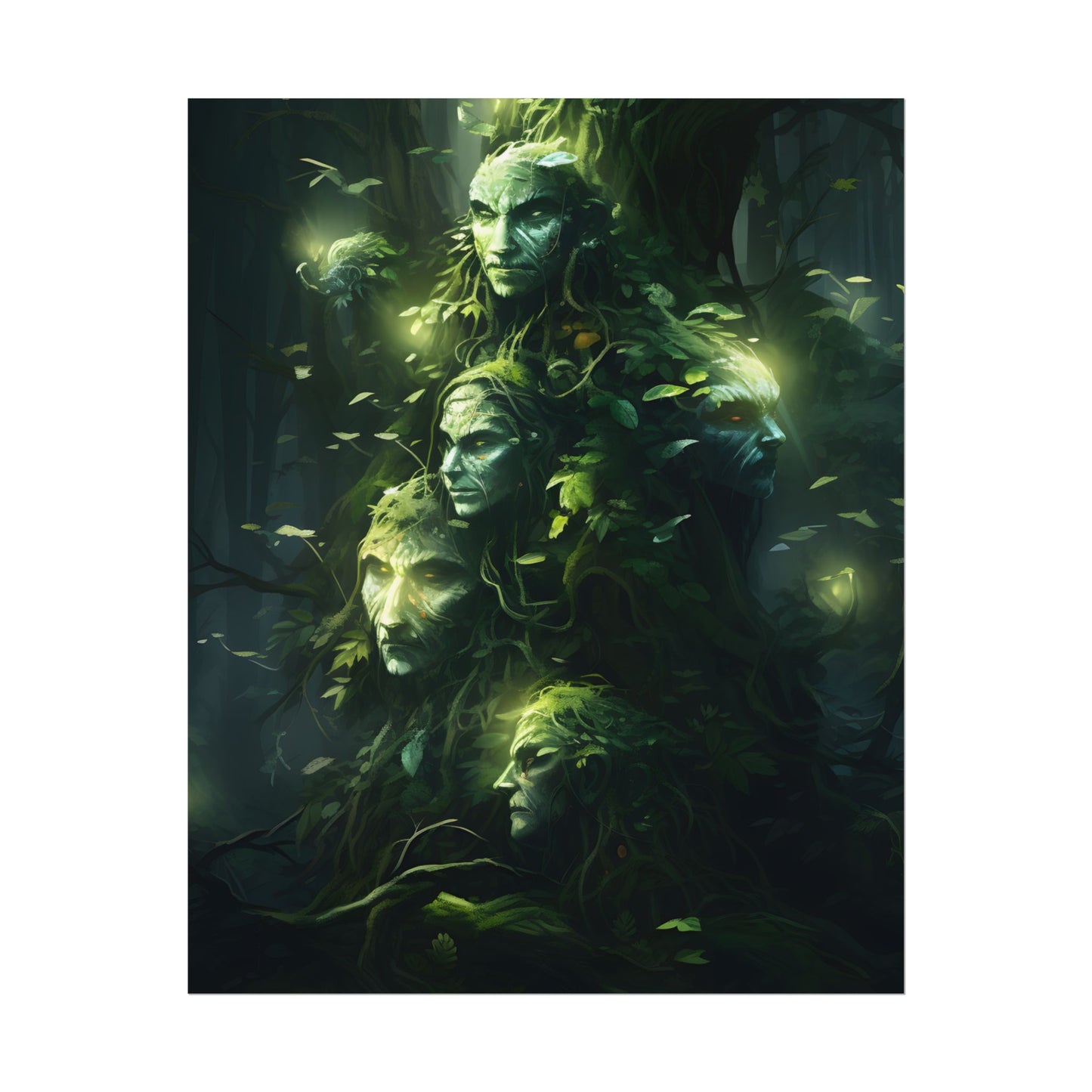 Mystical Morning Guardians: Ancient Forest Spirits - Poster