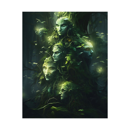 Mystical Morning Guardians: Ancient Forest Spirits - Poster
