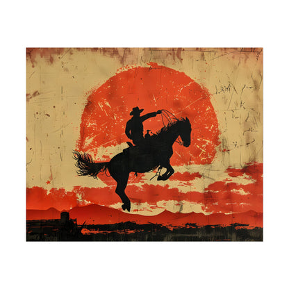 Vintage Rodeo Cowboy: Classic Bucking Bronco Art - Poster