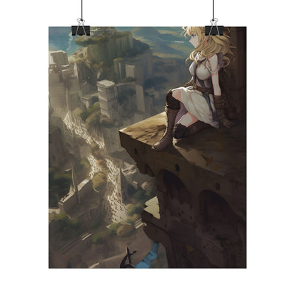 Dramatic Anime Female Portrait: Exclusive Artwork - Poster