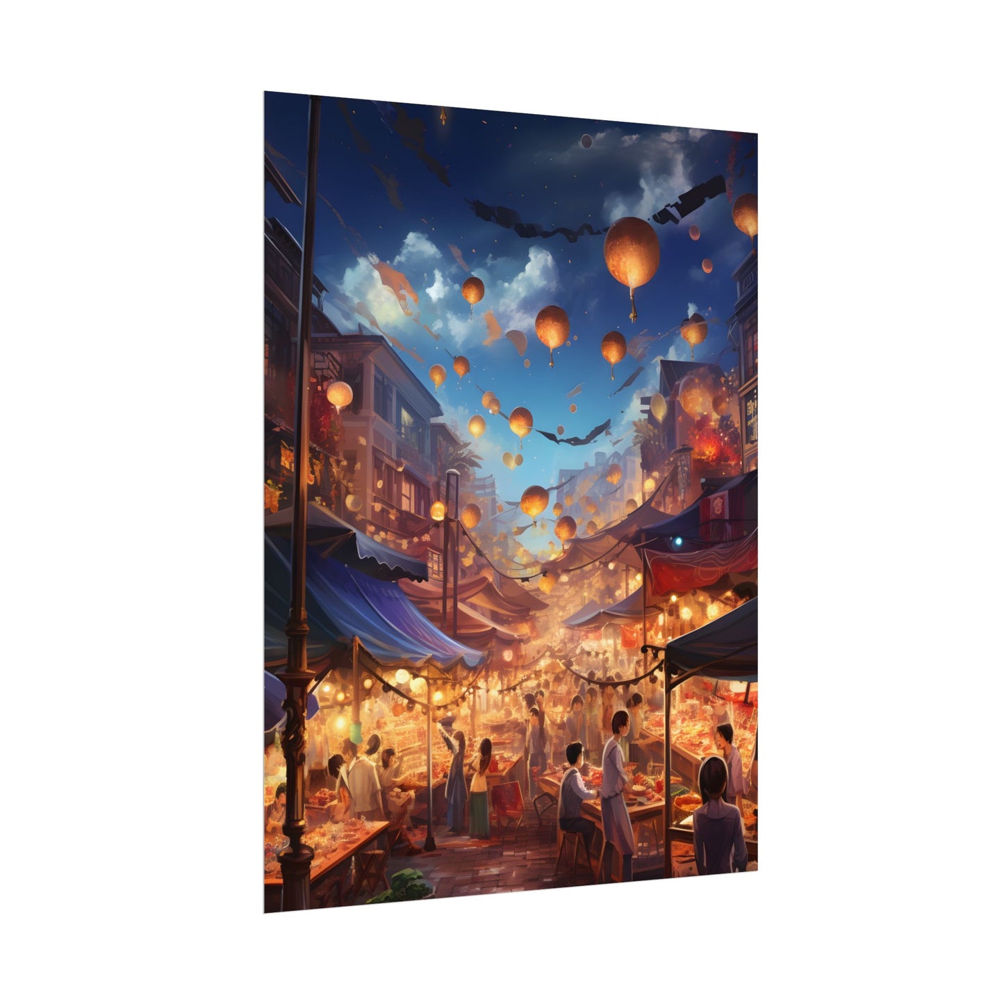 Magical Street Food Market: Enchanted Eats in Full Bloom - Poster