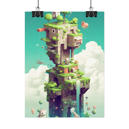 Pixelated Cyber-Pet World: A Group of Colorful Creatures - Poster