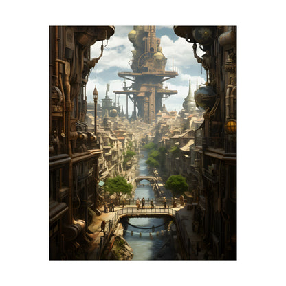Steampunk Paris 1875: Vintage Cityscape Artwork - Poster